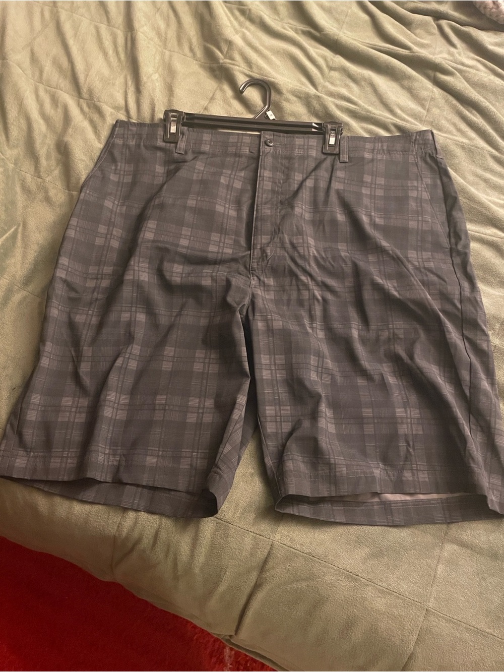 Hogan Men's Plaid Flat-Front Shorts in Charcoal